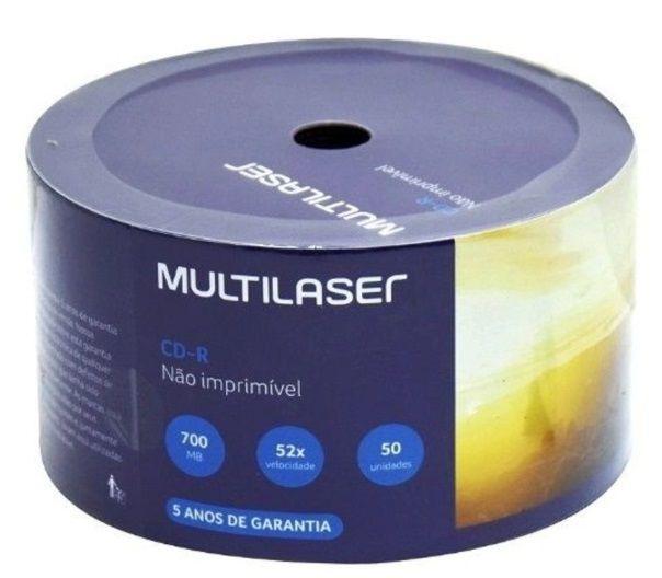 5 Unidades Mídia CD-R Não Imprimível Multilaser no Envelope - CD